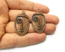 2 Copper Charm Antique Copper Charm (38x22mm) G17705