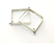 2 Silver Connector Charms Antique Silver Plated Charms (78x49mm)  G17709