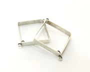 2 Silver Connector Charms Antique Silver Plated Charms (78x49mm)  G17709