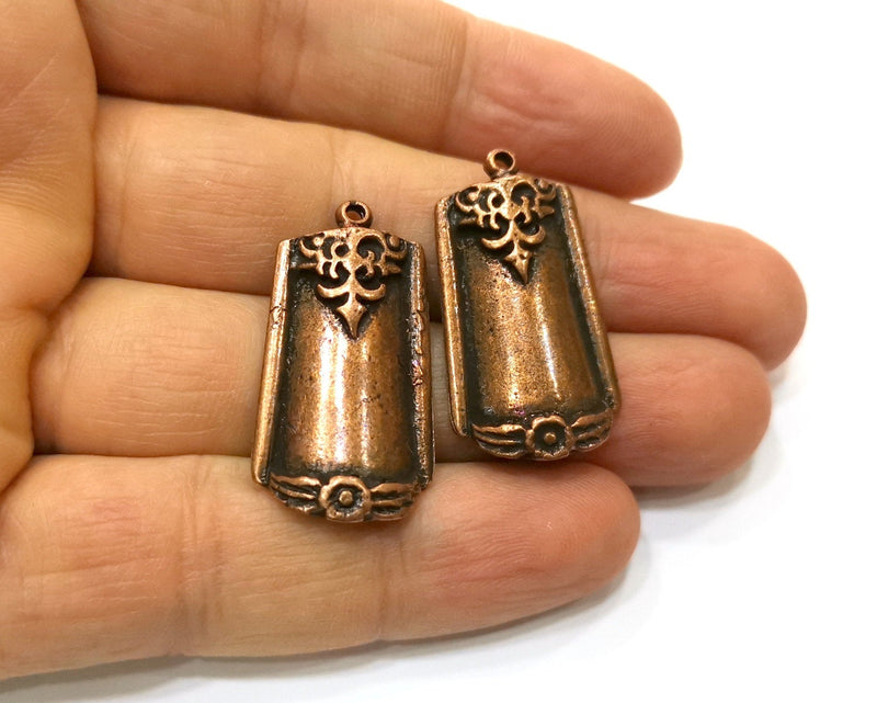 2 Copper Charm Antique Copper Charm (33x18mm) G17718