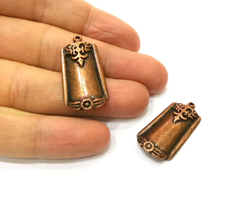 2 Copper Charm Antique Copper Charm (33x18mm) G17718