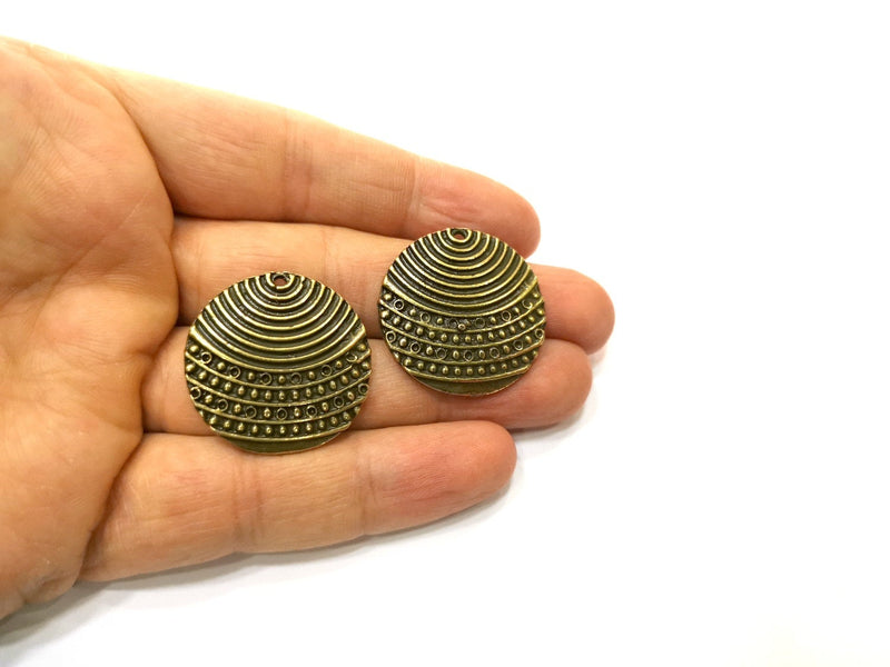 2 Antique Bronze Charm Antique Bronze Plated Charm (30mm) G17720