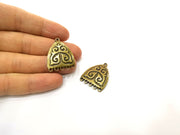 2 Antique Bronze Charm Connector Antique Bronze Plated Charm (32x25mm) G17724