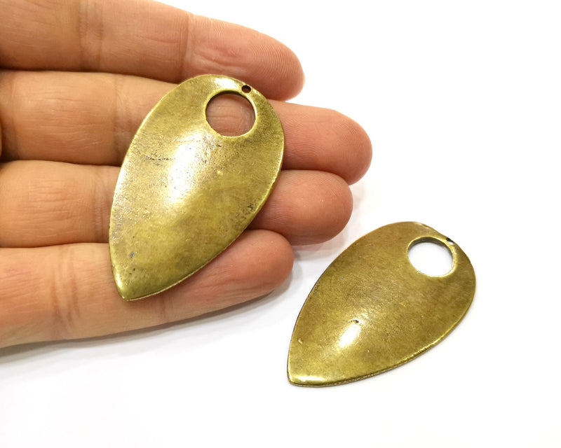 2 Antique Bronze Charm Antique Bronze Plated Charm (52x30mm) G17727