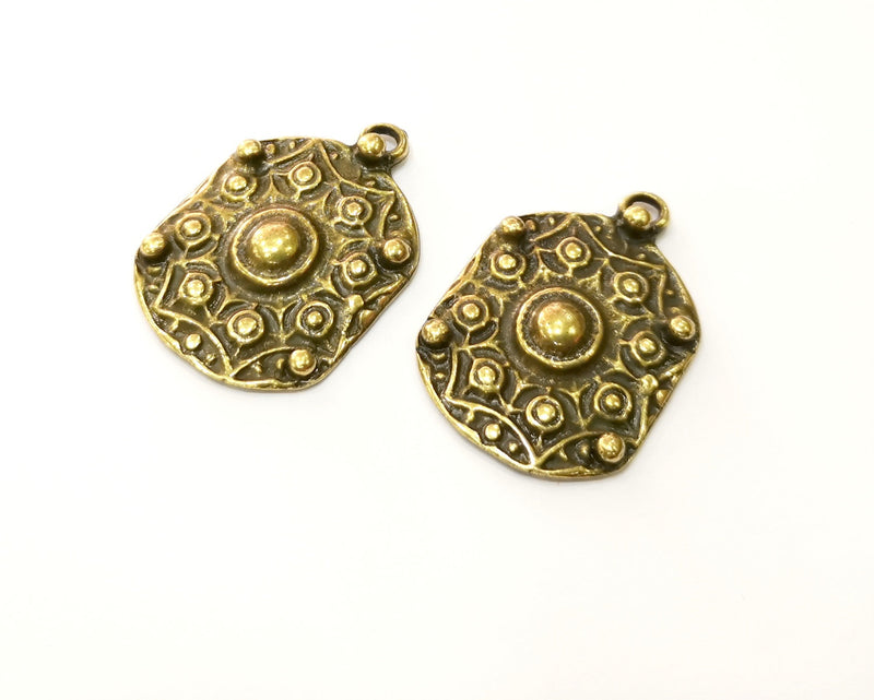 2 Antique Bronze Charm Antique Bronze Plated Charm (36x25mm) G17728