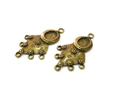 2 Antique Bronze Charm Connector Antique Bronze Plated Charm (54x30mm) G17730