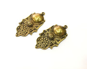 2 Antique Bronze Charm Antique Bronze Plated Charm (52x27mm) G17731
