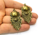 2 Antique Bronze Charm Antique Bronze Plated Charm (52x27mm) G17731