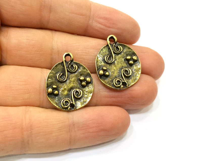 4 Antique Bronze Charm Antique Bronze Plated Charm (21mm) G17736