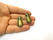 2 Antique Bronze Charm Antique Bronze Plated Charm (33x18mm) G17737