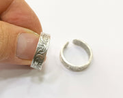 2 Silver Ring Blank Ring Mounting Adjustable Ring Blank (6mm)Antique Silver Plated Brass  G17741