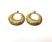 4 Antique Bronze Hammered Charm Antique Bronze Plated Charm (29mm) G17745