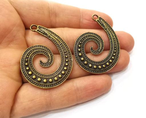 2 Antique Bronze Charm Antique Bronze Plated Charm (45x34mm) G17747