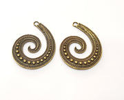 2 Antique Bronze Charm Antique Bronze Plated Charm (45x34mm) G17747