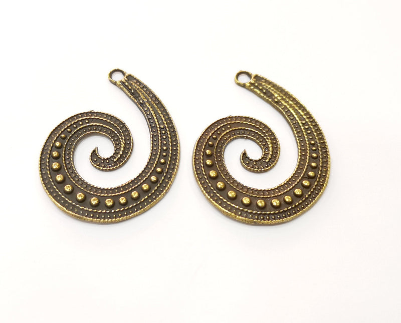 2 Antique Bronze Charm Antique Bronze Plated Charm (45x34mm) G17747