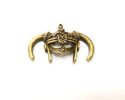2 Helmet Charm Antique Bronze Plated Charm (48x24mm) G17748