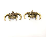 2 Helmet Charm Antique Bronze Plated Charm (48x24mm) G17748