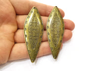 2 Antique Bronze Charm Antique Bronze Plated Charm (75x23mm) G17750