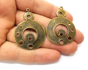 2 Antique Bronze Charm Antique Bronze Plated Charm (45x32mm) G17751