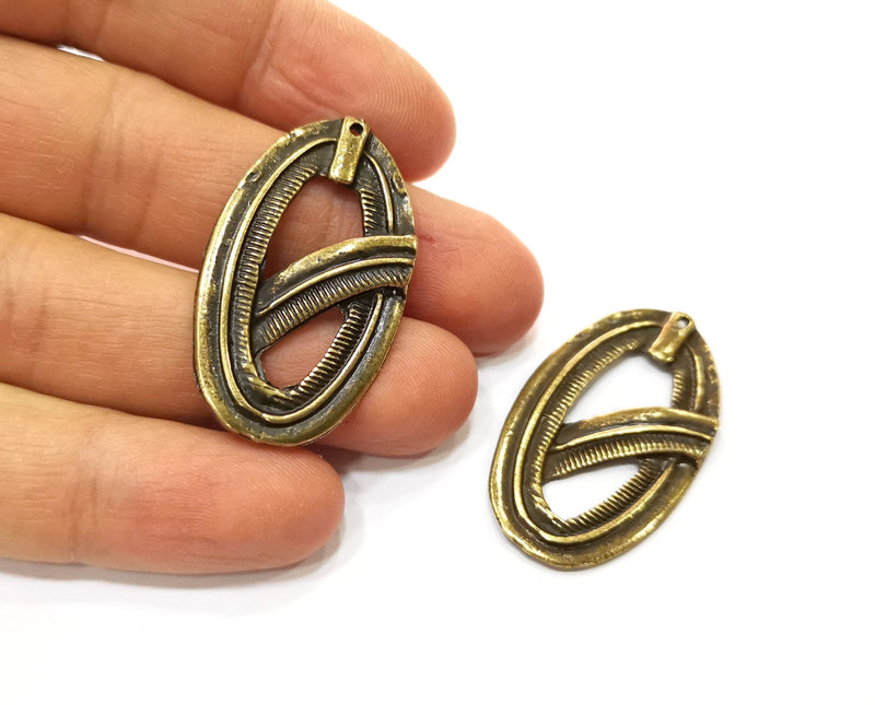 2 Antique Bronze Charm Antique Bronze Plated Charm (40x23mm) G17753