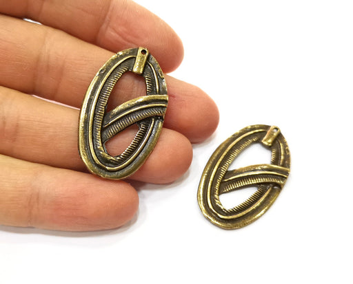 2 Antique Bronze Charm Antique Bronze Plated Charm (40x23mm) G17753