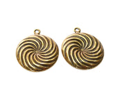 2 Spiral Charm Antique Bronze Plated Charm (40x34mm) G17755