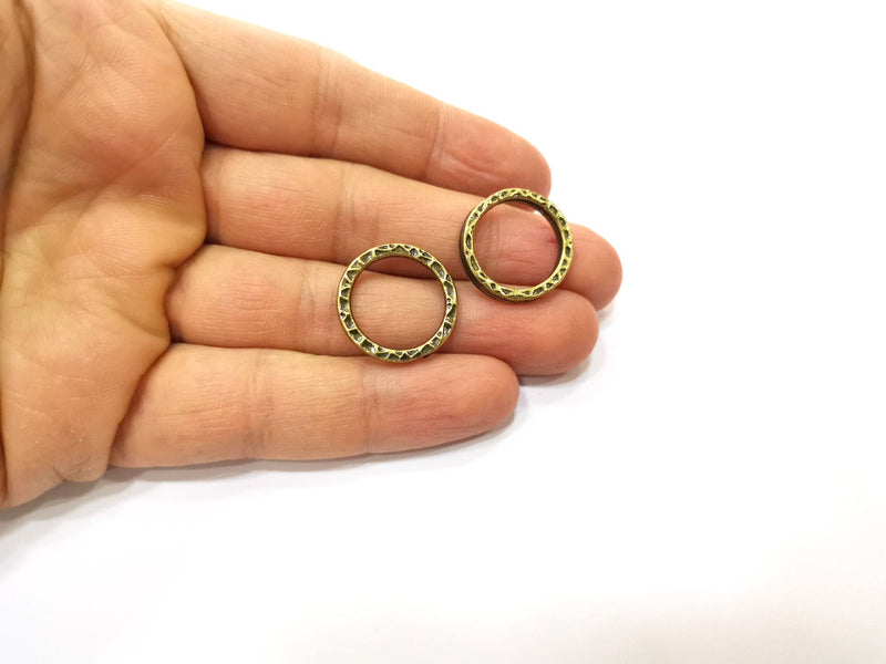 8 Circle Connector Antique Bronze Circle Connector  (21mm) G17759