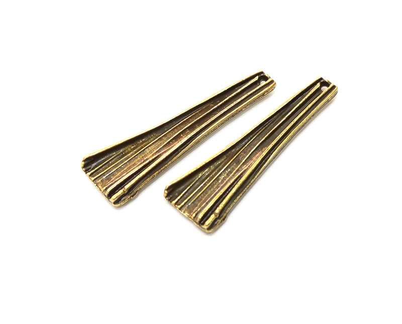 2 Antique Bronze Charm Antique Bronze Plated Charm (58x14mm) G17760
