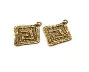 2 Antique Bronze Charm Antique Bronze Plated Charm (40x34mm) G17766