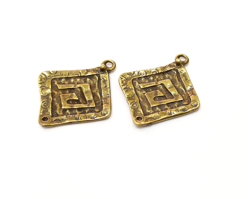 2 Antique Bronze Charm Antique Bronze Plated Charm (40x34mm) G17766