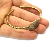Bracelet Blank Cuff Blank Glass Cabochon Base Hammered Adjustable Antique Bronze Bracelet (24mm ) G17770