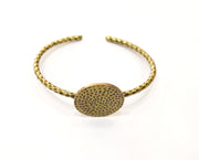 Bracelet Blank Cuff Blank Glass Cabochon Base Hammered Adjustable Antique Bronze Bracelet (24mm ) G17770