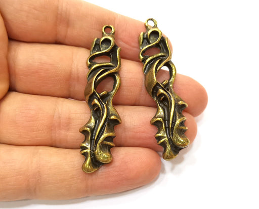 2 Antique Bronze Charm Antique Bronze Plated Charm (57x15mm) G17771
