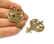 2 Antique Bronze Charm Antique Bronze Plated Charm (47x34mm) G17774