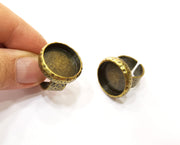 Antique Bronze Ring Blank Setting Cabochon Base inlay Ring Backs Mounting Adjustable Ring Bezel (20mm blank) Antique Bronze Plated G17775