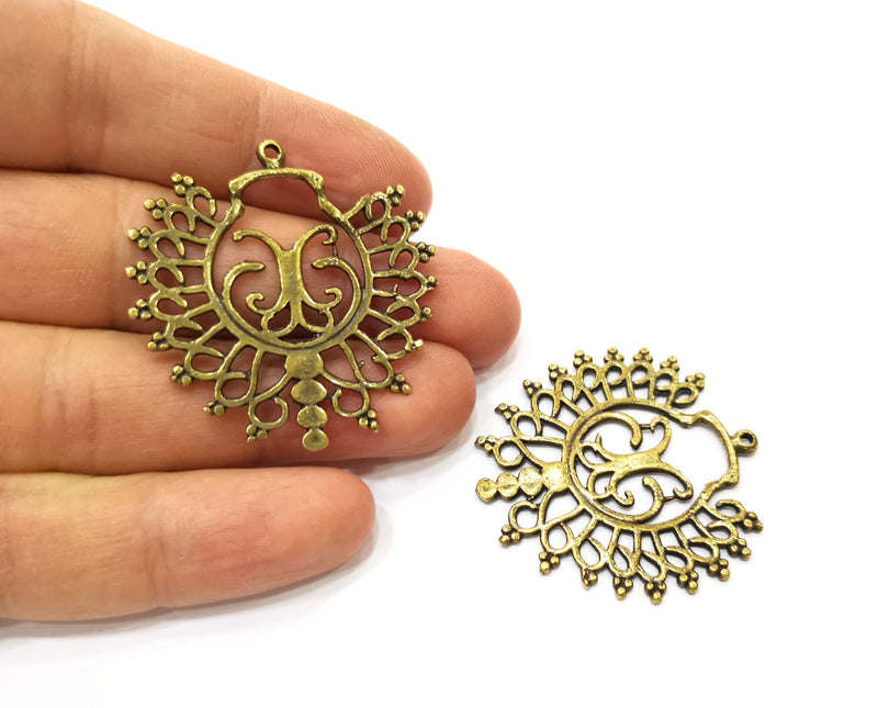 2 Antique Bronze Charm Antique Bronze Plated Charm (41mm) G17776