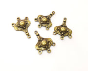 6 Antique Bronze Charm Connector Antique Bronze Plated Charm (25x18mm) G17782
