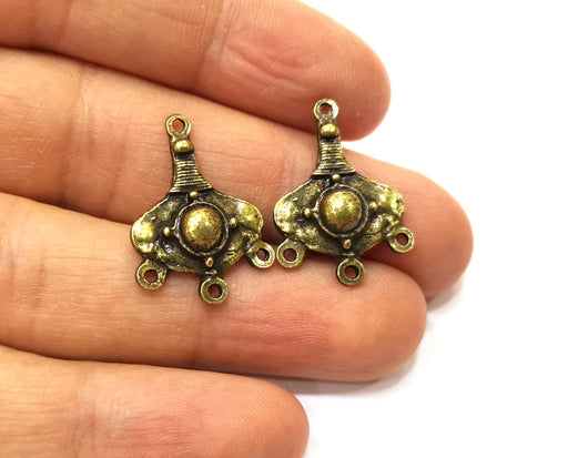 6 Antique Bronze Charm Connector Antique Bronze Plated Charm (25x18mm) G17782