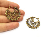 2 Antique Bronze Charm Antique Bronze Plated Charm (40x37mm) G17783