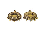 2 Antique Bronze Charm Connector Antique Bronze Plated Charm (32x29mm) G17783