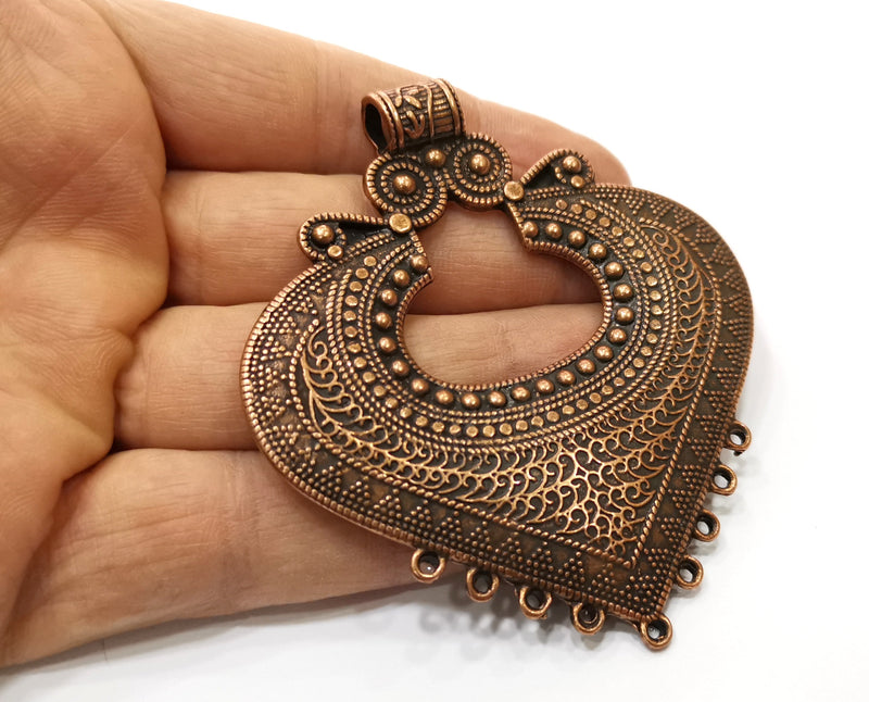 Antique Copper Large Pendant Antique Copper Plated Pendant (81x73mm) G17962