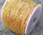 5mt Gold Chain Soldered Link Chain Gold Tone Brass  5 Meters - 16.5 Feet  (1.5x2.5 mm)  G17967