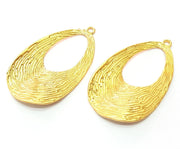 2 Gold Charms Gold Plated Charms  (49x28mm)  G17973