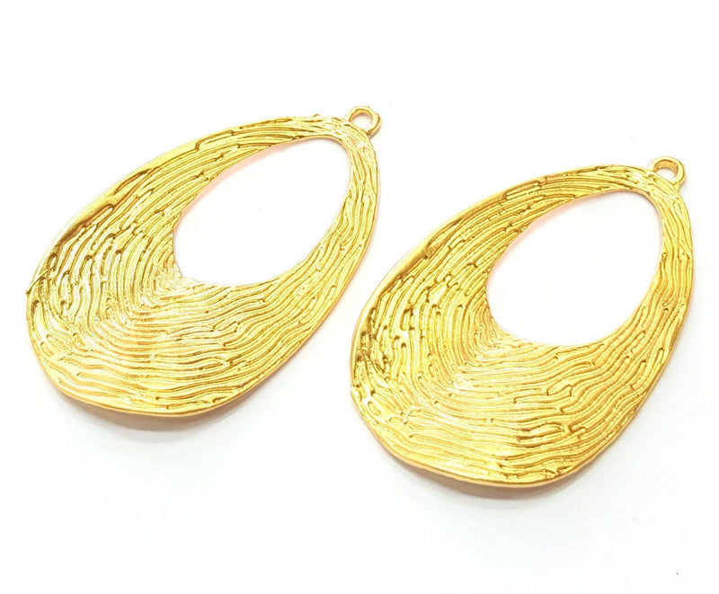 2 Gold Charms Gold Plated Charms  (49x28mm)  G17973