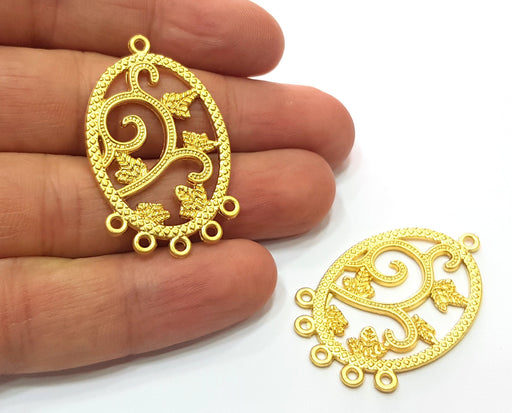 2 Gold Charms Gold Plated Charms  (42x26mm)  G17974