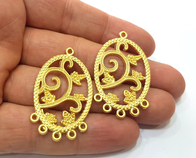 2 Gold Charms Gold Plated Charms  (42x26mm)  G17974
