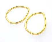 2  Gold Charms Gold Plated Charms  (39x29mm)  G17981