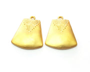 2 Gold Charms Gold Plated Charms  (27x22mm)  G17982