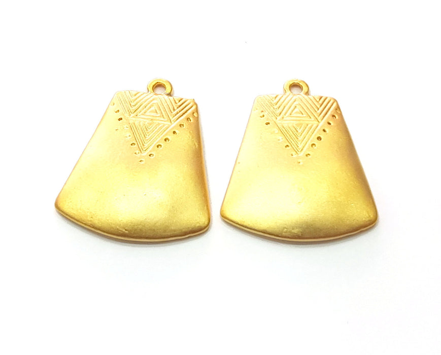 2 Gold Charms Gold Plated Charms  (27x22mm)  G17982