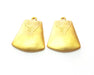 2 Gold Charms Gold Plated Charms  (27x22mm)  G17982